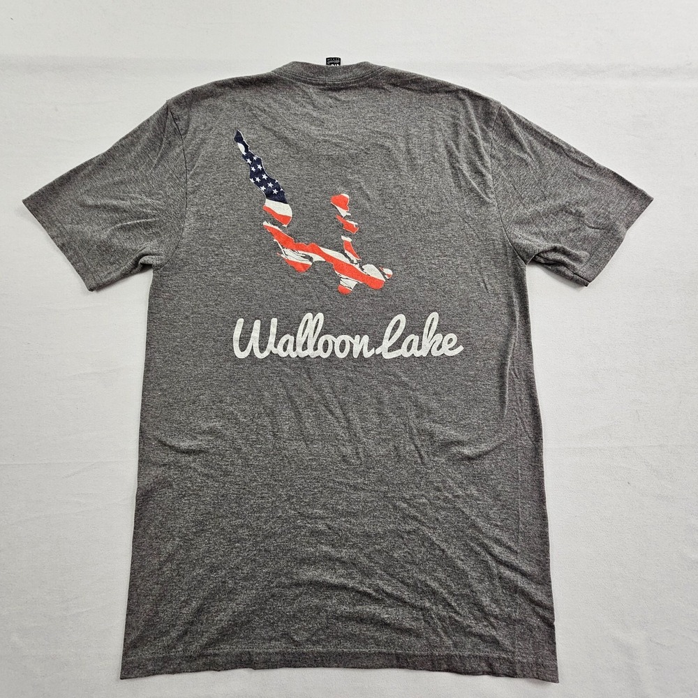 Walloon Lake MI USA District Gray Short Sleeve Tri-Blend T-Shirt Men's S